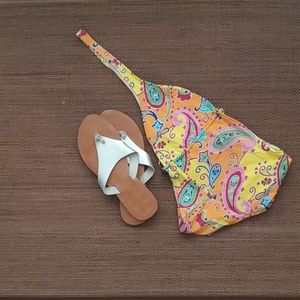 Ralph Lauren yellow paisley one piece swimsuit